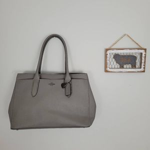 Coach 24218 Bailey Carryall Gray Crossgrain Leather Tote Shoulder Bag Purse